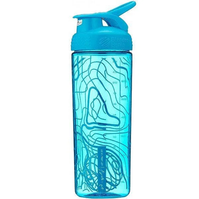 Спортивная бутылка-шейкер BlenderBottle SportMixer Signature Sleek AQUA TOPT FLOW 820мл (ORIGINAL) фото товара