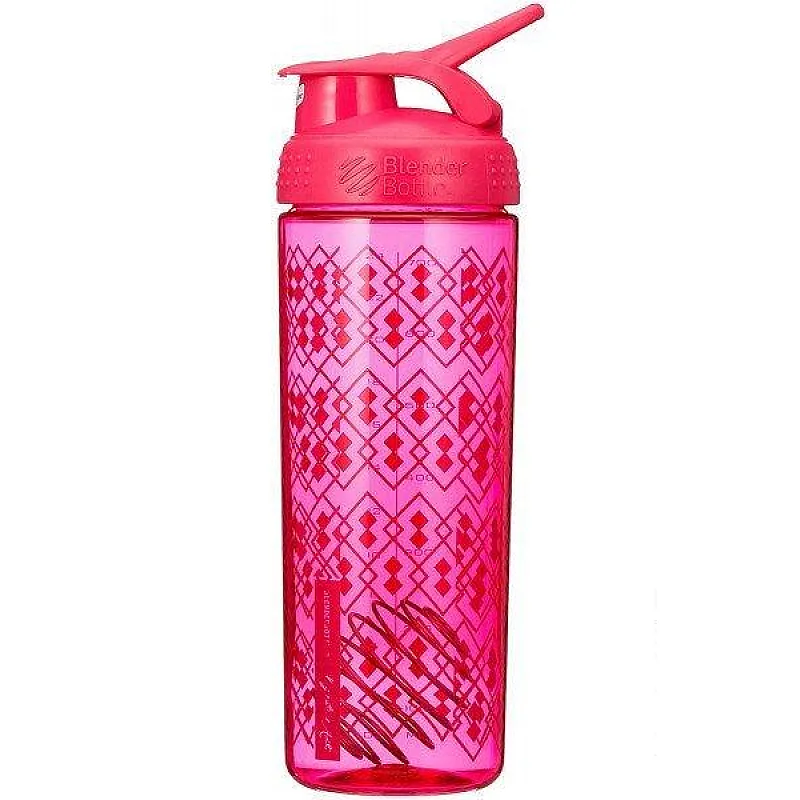 Спортивная бутылка-шейкер BlenderBottle SportMixer Signature Sleek PINK GEO LACE 820мл (ORIGINAL) фото товару