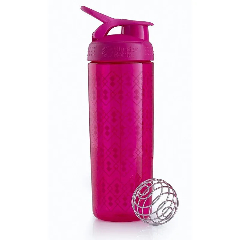 Спортивная бутылка-шейкер BlenderBottle SportMixer Signature Sleek PINK GEO LACE 820мл (ORIGINAL) фото товару