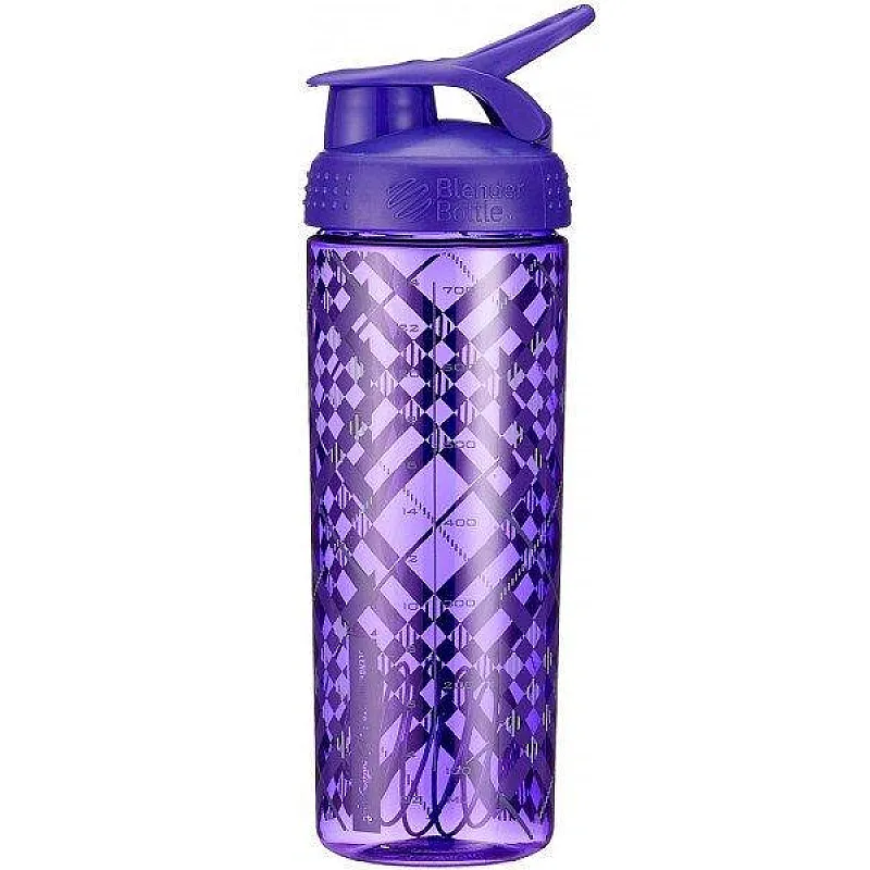 Спортивная бутылка-шейкер BlenderBottle SportMixer Signature Sleek PURPLE TRATAN PLAID 820мл (ORIGINAL) фото товара