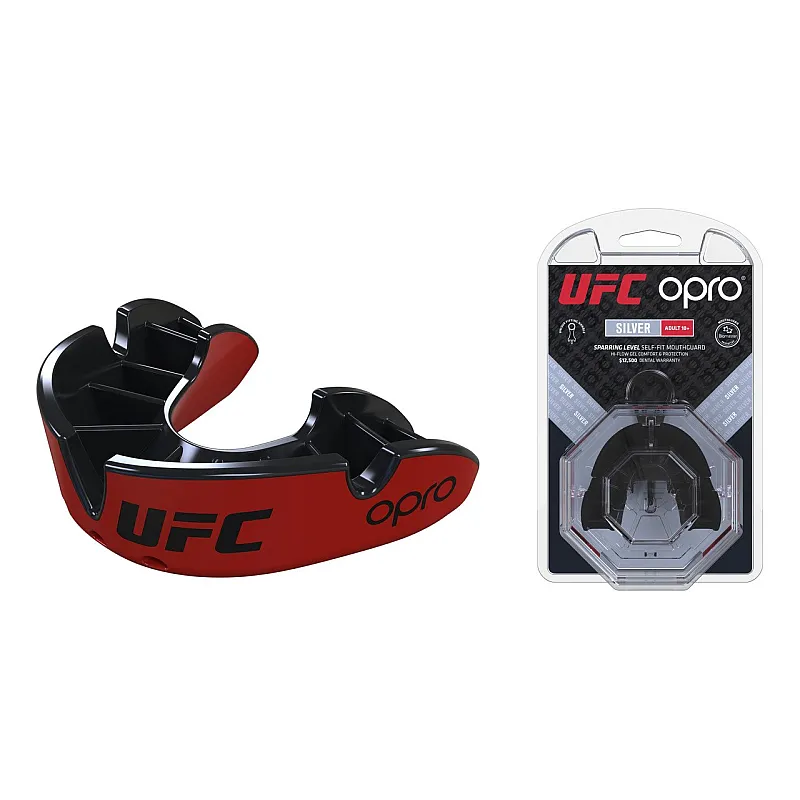 Капа OPRO Silver UFC Hologram Red/Black фото товару