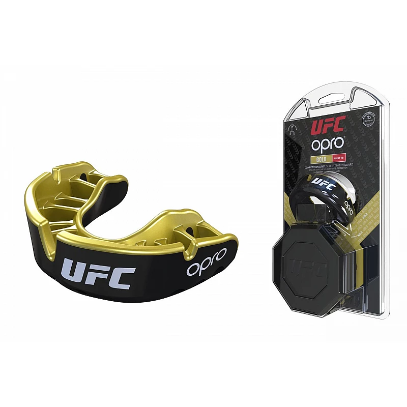 Капа OPRO Gold UFC Hologram Black Metal/Gold фото товара