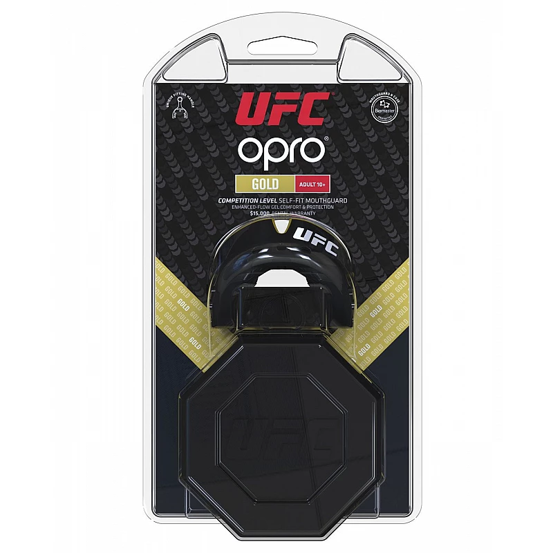 Капа OPRO Gold UFC Hologram Black Metal/Gold фото товара