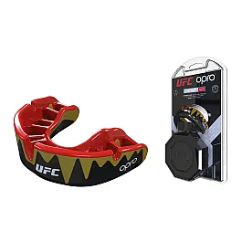 Капа OPRO Platinum UFC Hologram Fangz-Black Metal/Red