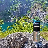 Спортивная бутылка-шейкер BlenderBottle SportMixer Stainless Steel Teal 820мл (из нержавеющей пищевой cтали) фото товара