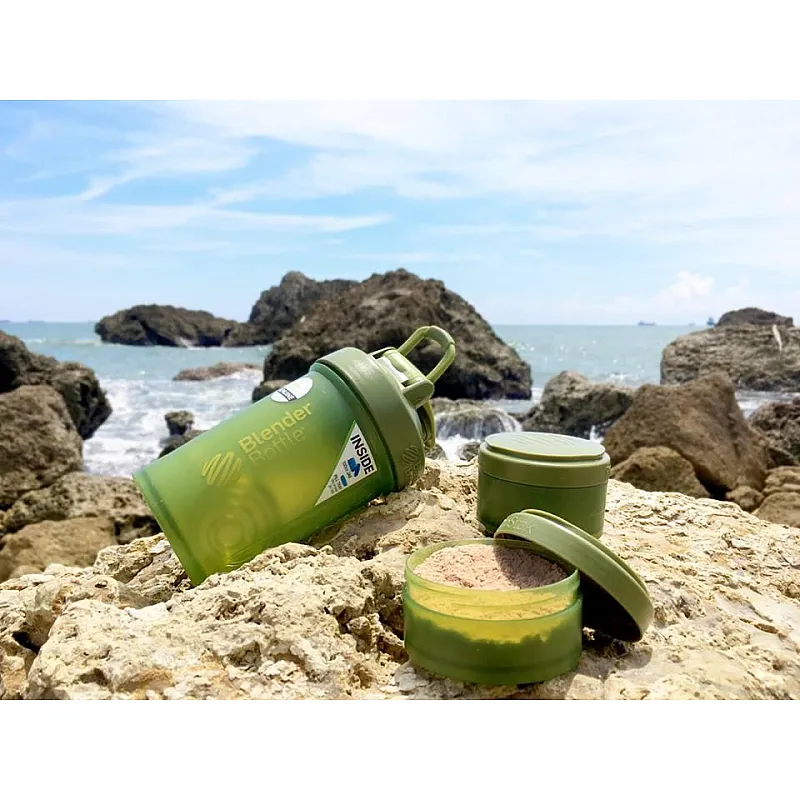 Шейкер спортивный BlenderBottle ProStak 650ml с 2-мя контейнерами Moss Green (ORIGINAL) фото товара