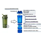 Шейкер спортивный BlenderBottle ProStak 650ml с 2-мя контейнерами Moss Green (ORIGINAL) фото товару