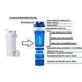 Шейкер спортивный BlenderBottle ProStak 650ml с 2-мя контейнерами White (ORIGINAL) фото товару