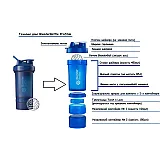 Шейкер спортивный BlenderBottle ProStak 650ml с 2-мя контейнерами Navy (ORIGINAL) фото товару
