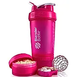 Шейкер спортивный BlenderBottle ProStak с шариком 650 мл Розовый фото товару