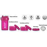 Шейкер спортивный BlenderBottle ProStak с шариком 650 мл Розовый фото товару