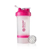 Шейкер спортивный BlenderBottle ProStak с шариком 650 мл Прозрачный-Розовый фото товару