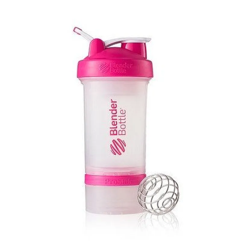 Шейкер спортивный BlenderBottle ProStak с шариком 650 мл Прозрачный-Розовый фото товара