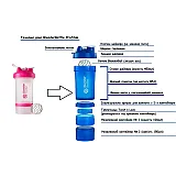 Шейкер спортивный BlenderBottle ProStak с шариком 650 мл Прозрачный-Розовый фото товару