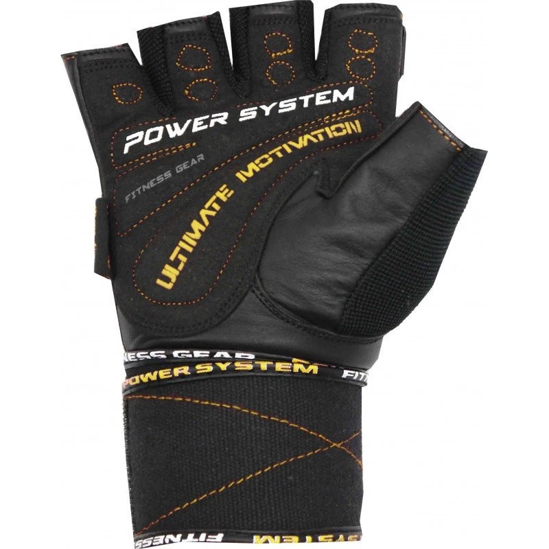 Перчатки для тяжелой атлетики Power System Ultimate Motivation PS-2810 S Black/Yellow фото товару