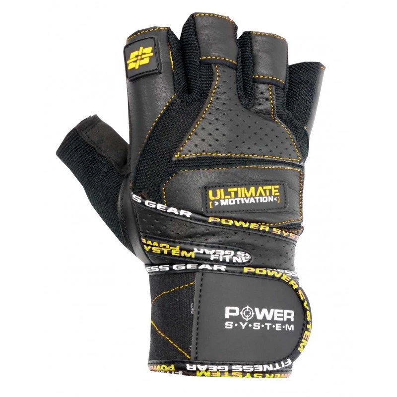 Перчатки для тяжелой атлетики Power System Ultimate Motivation PS-2810 M Black/Yellow фото товару