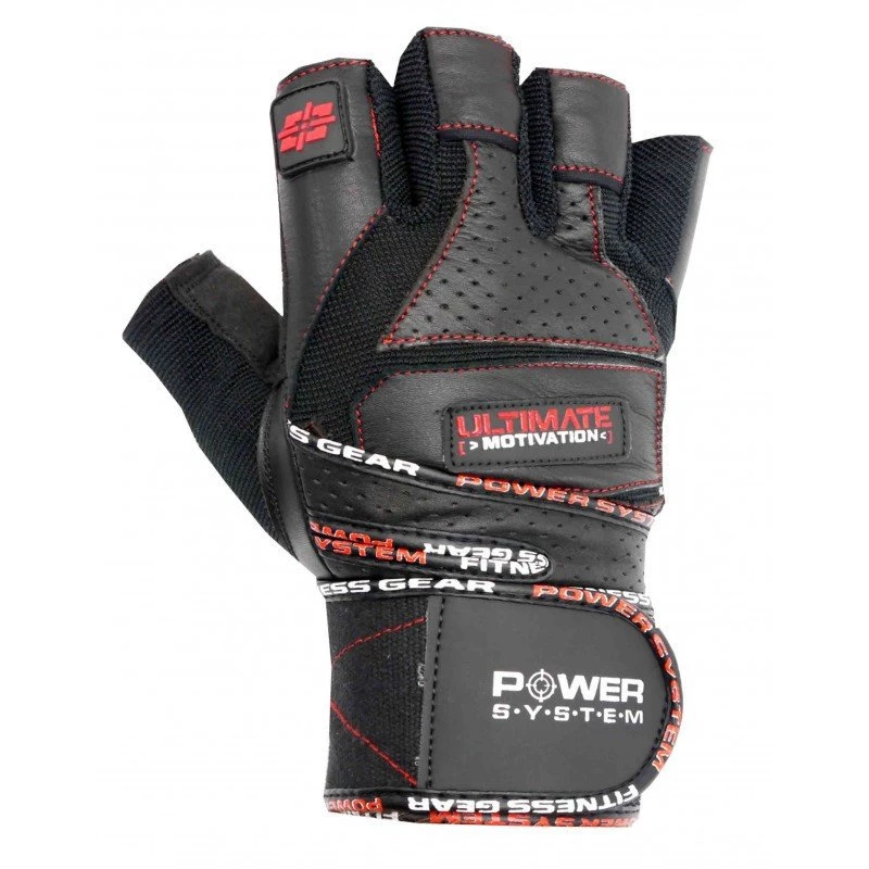 Перчатки для тяжелой атлетики Power System Ultimate Motivation PS-2810 L Black/Red фото товару