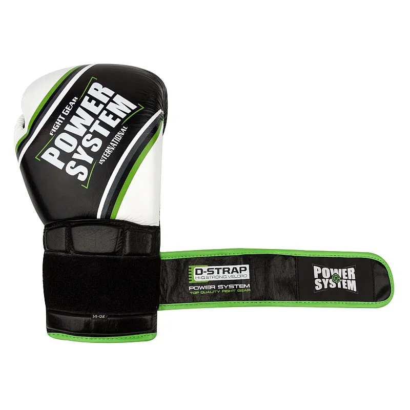 Перчатки для бокса PowerSystem PS 5006 Contender 14oz Black/Green Line фото товара