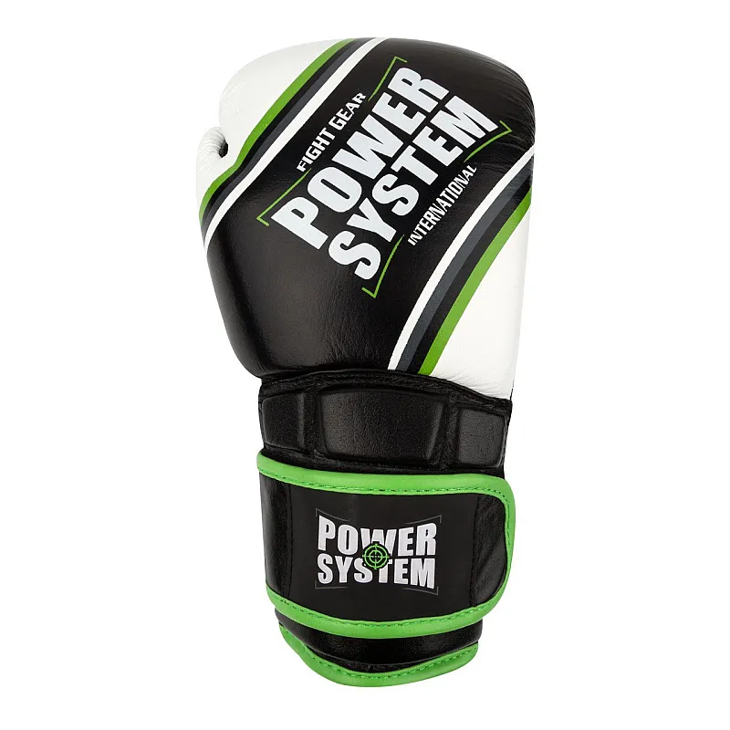 Перчатки для бокса PowerSystem PS 5006 Contender 16oz Black/Green Line фото товара
