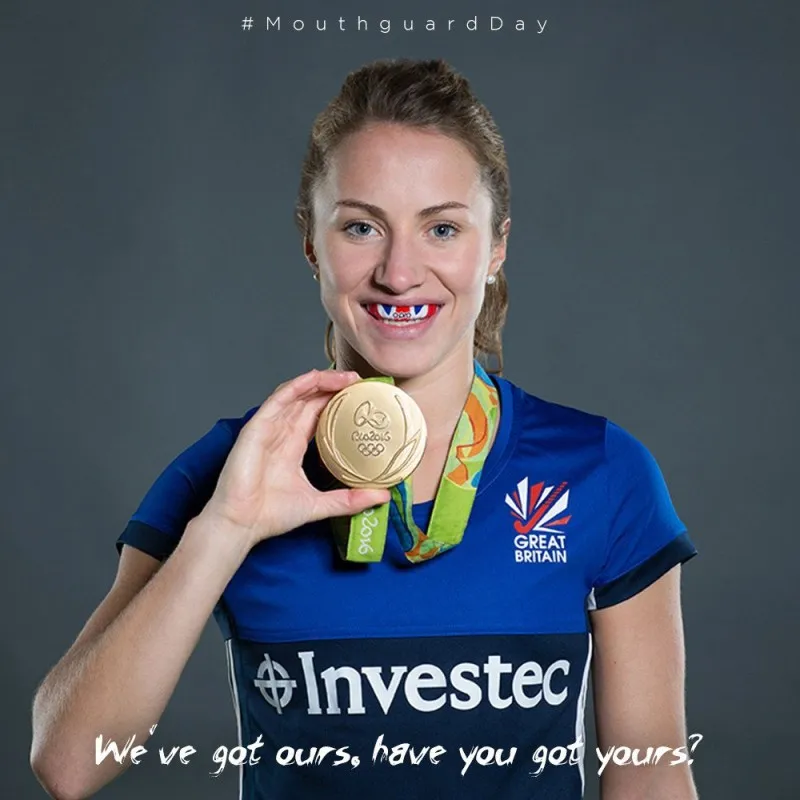 Капа OPRO Power-Fit Single Series Dark Blue/Gold фото товара