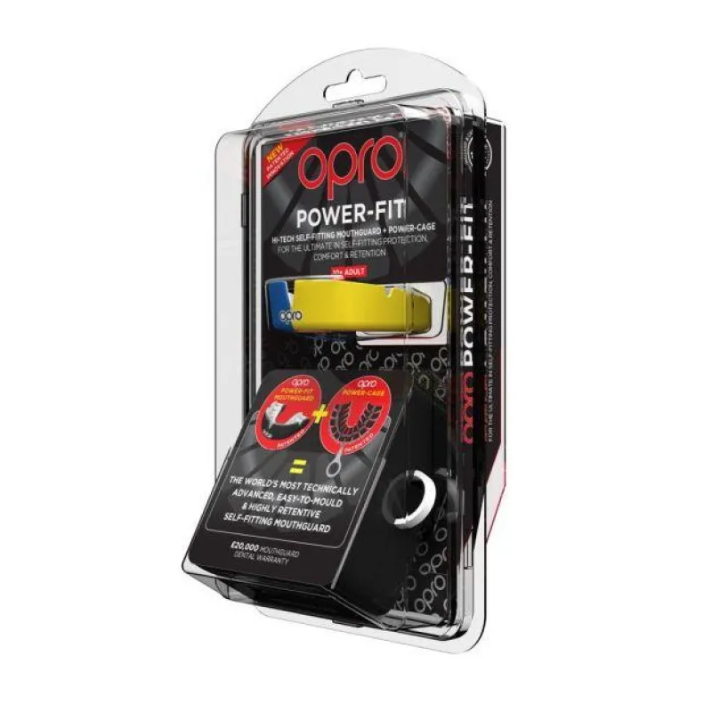 Капа OPRO Power-Fit Hi-Tech Self-Fitting Blue/Yellow фото товару