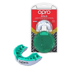 Капа OPRO Gold Series White/Mint