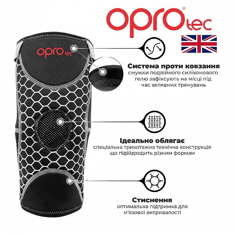 Наколенник спортивный OPROtec Knee Support with Open Patella TEC5729-MD Черный M фото товару