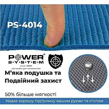 Коврик для йоги и фитнеса Power System  PS-4014 FITNESS-YOGA MAT Blue