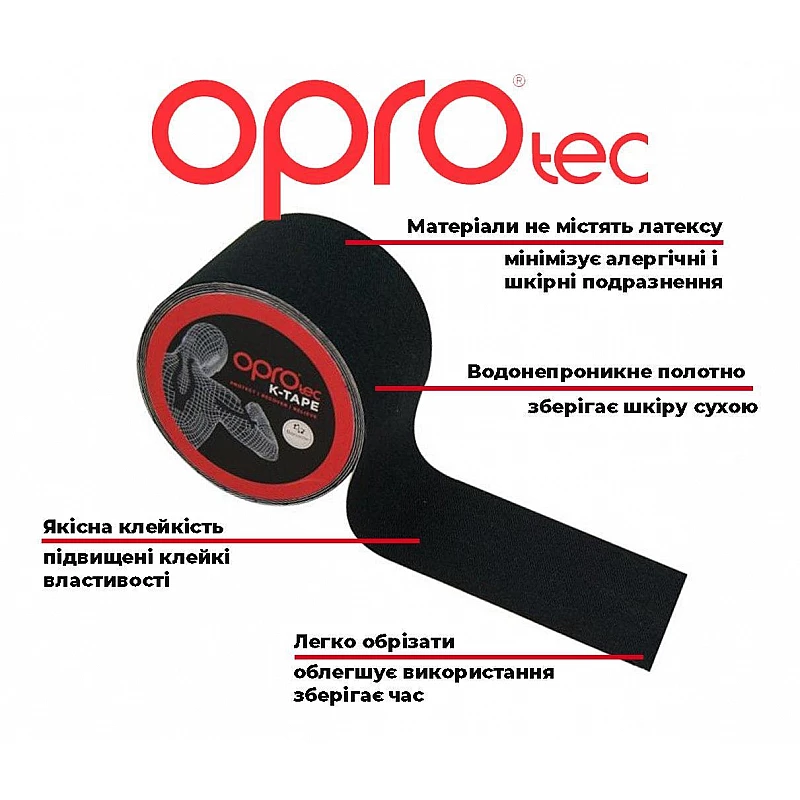 Кинезиологический тейп OPROtec Kinesiology Tape TEC57543 розовый 5cм*5м фото товару