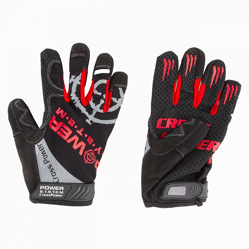 Перчатки для кроссфит с длинным пальцем Power System Cross Power PS-2860 M Black/Red фото товару