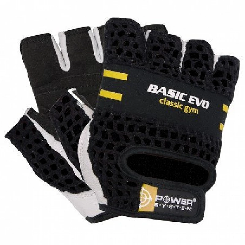 Перчатки для фитнеса и тяжелой атлетики Power System Basic EVO PS-2100 M Black/Yellow Line фото товара