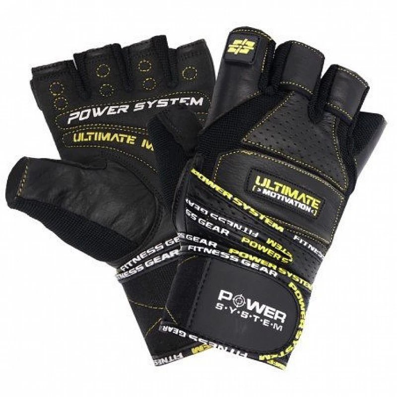 Перчатки для тяжелой атлетики Power System Ultimate Motivation PS-2810 XL Black/Yellow фото товару