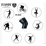 Эластический наколенник Power System Knee Support Evo PS-6021 M Black/Blue фото товару