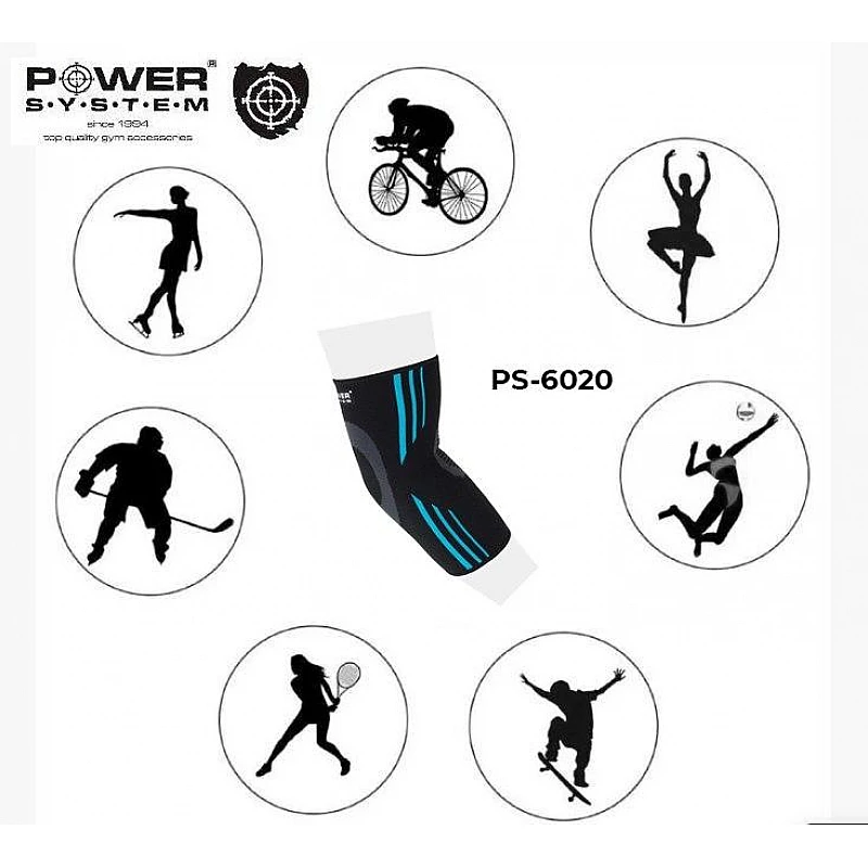 Эластический налокотник Power System Elbow Support Evo PS-6020 XL Black/Blue фото товару