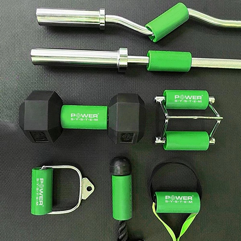 Расширители грифа Power System Max Gripz PS-4056 M 10*5 см Green (расширитель хвата) 2шт. фото товара