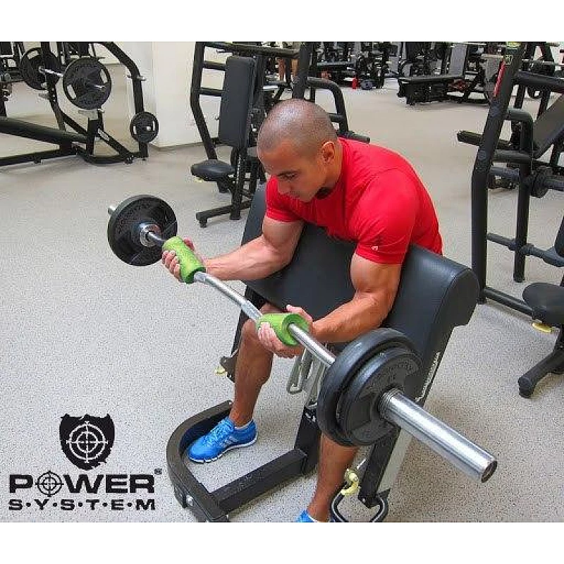Расширители грифа Power System Max Gripz PS-4056 M 10*5 см Green (расширитель хвата) 2шт. фото товара