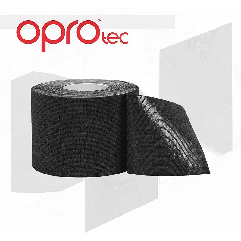 Кинезиологический тейп OPROtec Kinesiology Tape TEC57541 черный 5cм*5м фото товару