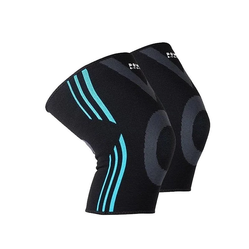 Эластический наколенник Power System Knee Support Evo PS-6021 M Black/Blue фото товару