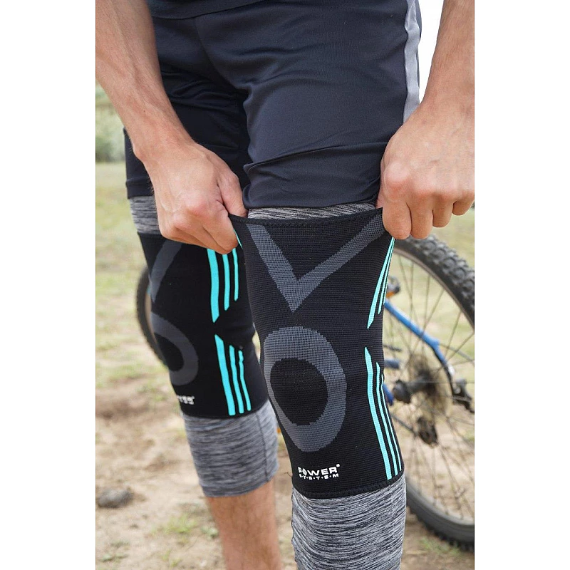 Эластический наколенник Power System Knee Support Evo PS-6021 L Black/Blue фото товару