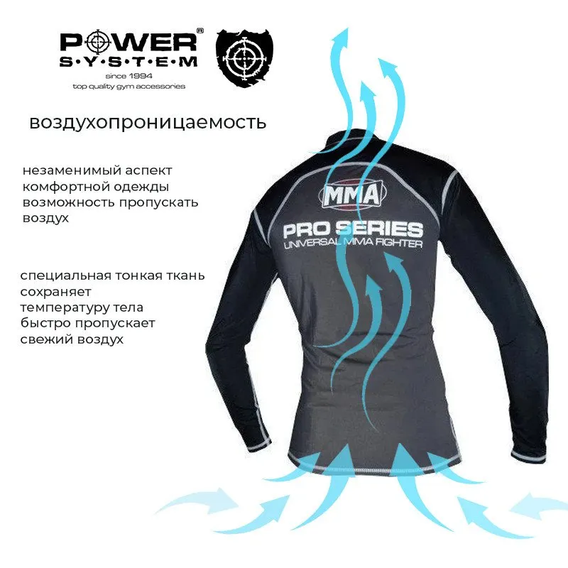 Рашгард Power System 010 Combat S Grey/Black фото товару