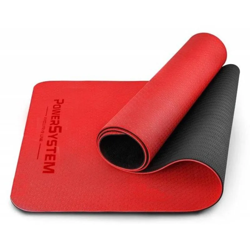Коврик для йоги и фитнеса POWER SYSTEM YOGA MAT PREMIUM PS-4060 Red фото товару