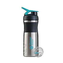 Спортивная бутылка-шейкер BlenderBottle SportMixer Stainless Steel Teal 820мл (из нержавеющей пищевой cтали)