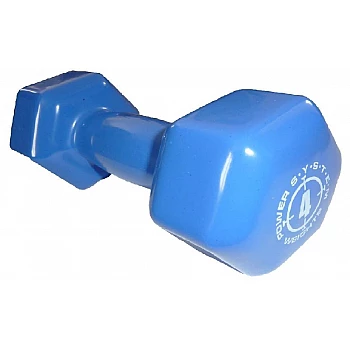 Гантели для фитнеса и аэробики обрезиненные Power System 4 kg PS-4027 (1 шт.)