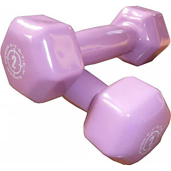Гантели для фитнеса и аэробики обрезиненные Power System 2 kg PS-4025 Purple (1 шт)