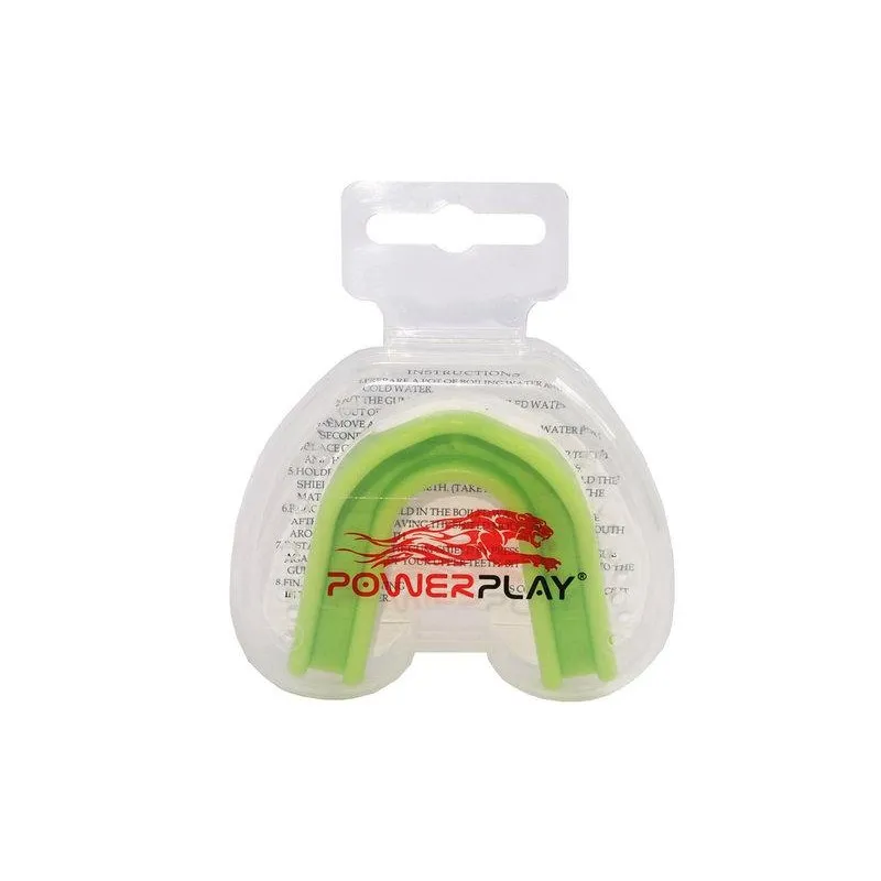 Капа боксерська PowerPlay 3302  JR Зелено-Біла фото товара