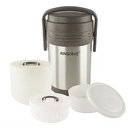 Термос харчовий KING Hoff KH-4075 1.5л. Сріблястий + чохол