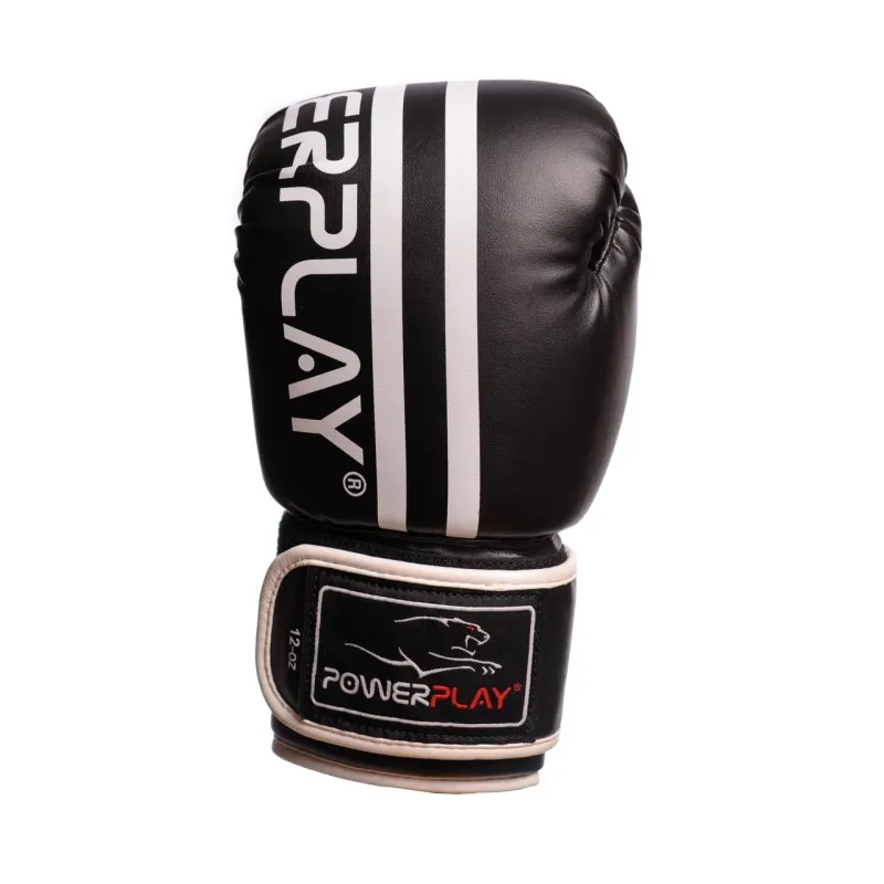 Боксерські рукавиці PowerPlay 3010 Чорно-Білі 8 унцій фото товару