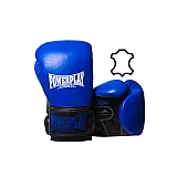 Боксерські рукавиці PowerPlay 3015 Сині [натуральна шкіра] 10 унцій фото товару