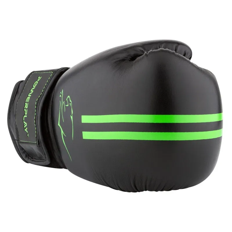 Боксерські рукавиці PowerPlay 3016 Чорно-Зелені 8 унцій фото товара
