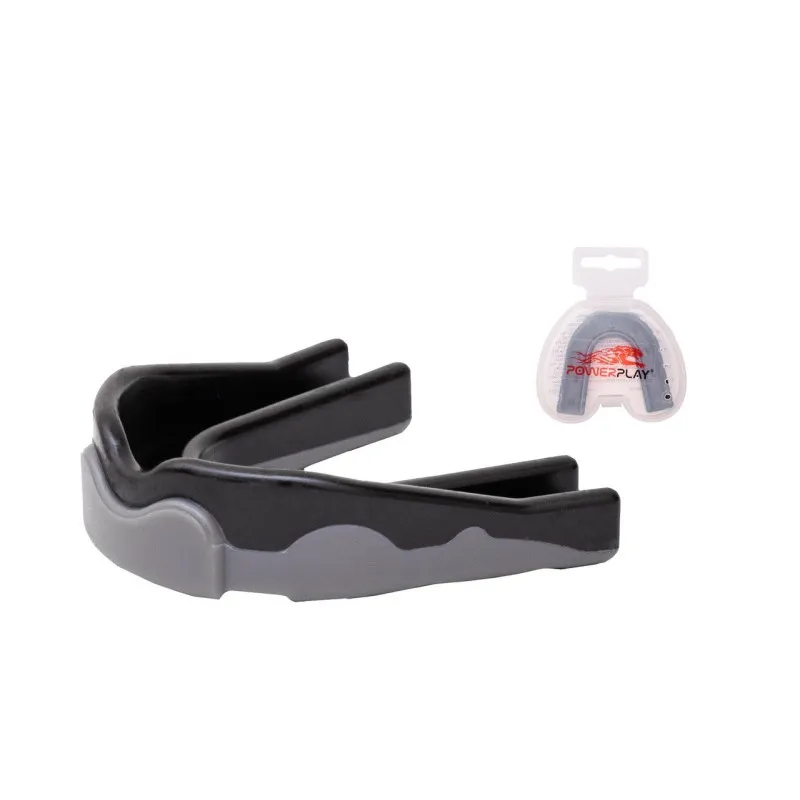 Капа боксерська PowerPlay 3303 SR Чорно-Сіра фото товара